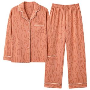 Bộ đồ ngủ nữ MiiOW làm bằng vải cotton dài tay quần dài thoải mái mặc ngoài được