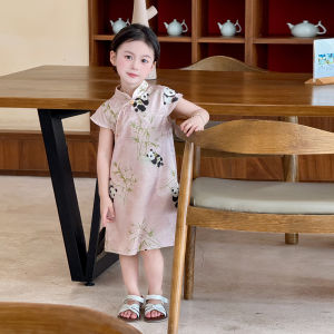 XUSHANSHAN | Summer Chinese Style Childrens Modified Qipao Dress Panda Vest