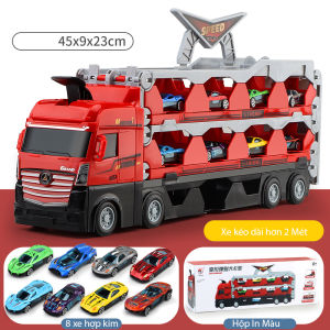 Giao nhanh 2 h Bộ xe tải vận chuyển siêu xe Xe container bigsize Bộ xe vận chuyển xe đua Đồ chơi xe đua Xe đầu kéo container