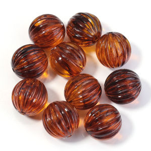 10-100pcs/lot Amber Color Acrylic Beads Oval Heart Pumpkin Shape Loose Spaced Beads For DIY Charms Bracelet Necklace Decoration