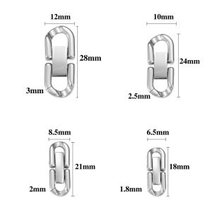 2pcs Stainless Steel Clasps Cuban Closure Connector for DIY Chain Bracelet Necklace Buckle Jewelry Making Supplies Accessories