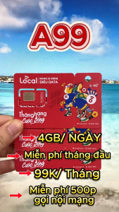 SIM 4G LOCAL GÓI A79 - DATA TỐC ĐỘ CAO 3GB /NGÀY THOẢI MÁI TRUY CẬP MẠNG - MIỄN PHÍ GÓI CƯỚC THÁNG ĐẦU - GIA HẠN CHỈ 79K/THÁNG . FREESHIP - CHƯA KÍCH HOẠT.