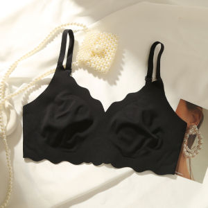 Seamless Intimates Womens Summer Ultra-Thin Natural-looking Wireless Latex Bra Rabbit Ear Crystal Glasses Beauty Back Bra