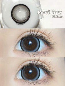 contact lenses - Kính áp tròng (COD) (0.00-8.00) lens nâu 14.2-14.5mm lens xám nước ngâm lens  tây không viền màu xám giãn vừa ( Lens sử dụng 12 tháng) độ tặng kèm khay