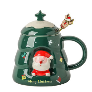 2025 New Christmas Ceramic Mugs Gift Box for Girls Company Gifts Christmas Eve Peaceful Night Water Cups Cartoon Design