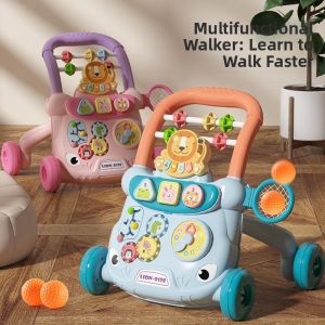 Baby Walker Toy Anti-Flip Child Learning to Walk Aid Hand Push Car Toy for 6-18 Months Old Toddler Bed Canopy Cover Shell