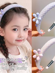 ENEN | Anti-slip Purple Checkered Floral Hairband