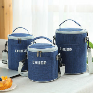 Warmth Retaining round Lunch Box Bag Aluminum Foil Food Storage Bag Handheld Bucket Shape Meal Package Eco Friendly Bag