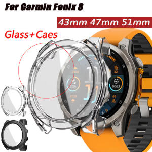 Tempered Glass+PC Case For Garmin Fenix 8 43mm 47mm 51mm Smart Watch Full Cover Protector Shell For Garmin Fenix8 43mm 47mm 51mm