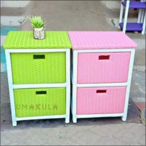 LEMARI ROTAN SINTETIS 2 KOTAK LACI WARNA WARNI SUSUN ATAS SUSUN SAMPING Murah / Buffet Rattan 2 Susun Samping / Meja Tempat TV dan DVD Rottan Minimalis P 46 X L37 X T 63 / Lemari Antik Serbaguna Modern Klasik Tradisional Model Terbaru 2022