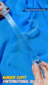 Gantungan Celana Ukuran 31 Cm / Hanger Jepit Plastik Bening // (ISI 12 PCS )