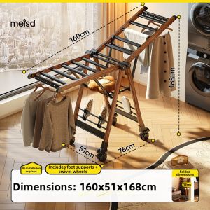 MEISD | Foldable Clothes Drying Rack Wheeled Space-Saving
