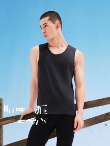 HLA | เสื้อกั๊กแขนกุดกันหนาวสำหรับผู้ชาย ใส่ในชั้นใน ป้องกันการติดเชื้อ ป้องกันการสะสมของไรฝุ่น สำหรับวัยรุ่น เสื้อผ้าผู้ชายสีพื้น