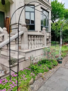 Arched flower rack climbing pergola garden arch wrought iron stand planting courtyard