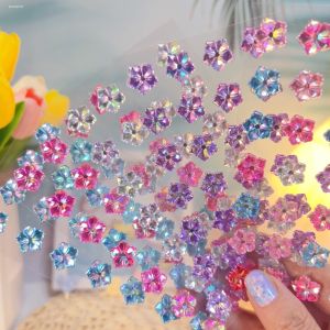 Shiny Diamond 3D Flower Stickers Colorful Crystal Gem Decals for Girls Children Mobile Phone Case Decorations Bright Sparkling