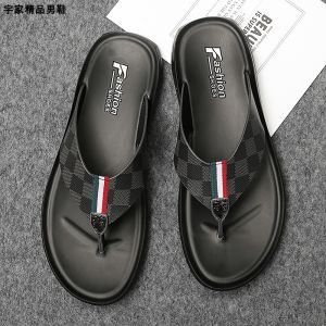 Outdoor Summer Anti-Slip Mens Sandals Comfortable Breathable Beach Slippers Sporty Trendy Flip Flops Rubber Sole Flat Heel
