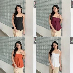 Yuka Top Tanktop Wanita Lady Crush Crinkle Anti Lecek Korean Style Kekinian Terbaru Ootd by Clashe
