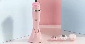 Bàn Chải Làm Sạch Da Mặt Bằng Điện 4 Trong 1 Chống Nước IPX7 Máy Mát Xa Mặt Có Thể Sạc Lại USB Thiết Bị Loại Bỏ Mụn Đầu Đen Làm Sạch Sâu