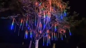 2025 NEW Solar Christmas Light String Lights: Waterproof Meteor Shower Rain & Icicle Fairy Lights for Home Garden Decoration