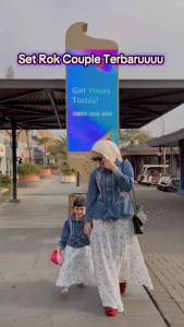 Noby collection Baju Setelan Anak Perempuan Kemeja Jeans Bordir Rok Motif Bunga Fashion Cewek Kekinian 2025