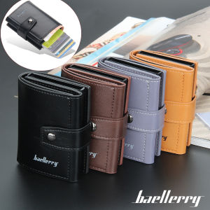 RFID Blocking Credit Card Holder PU Leather Case Pop Up Wallet