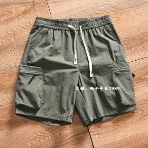 Mens Outdoor Casual Sports Shorts Five-Point Workwear Trousers Wear-Resistant Summer Fashion Urban Style Nylon Fabric