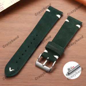 Quick Release Suede Leather Straps for Seiko for Omega Band 18mm 20mm 22mm Wrist Belt Vintage Women Men Bracelet Watch Accessory