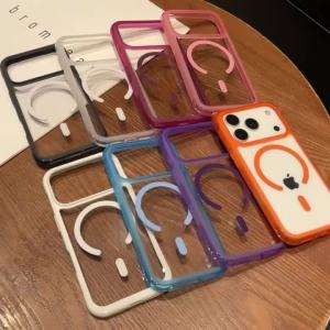 Ốp Điện Thoại iPhone 18/17/16/15/14/13 Pro Max Chống Sốc Từ Tính Magsafe Trong Suốt Acrylic Hỗ Trợ Sạc Không Dây Cứng Cáp Chống Xước