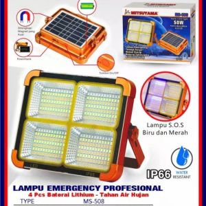 Lampu Sorot Emergency Solar Bisa Dicharge Original Mitsuyama MS-508