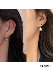 Fashionable S925 Silver Needle Metal Ball Earrings Versatile Simple Design Ideal for Commuting And Everyday Wear Elegant Luxury