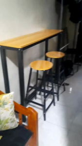 EURAKE Minimalist Bar Counter Coffee Table Milk Tea Shop Long Table High Table Chairs Combination