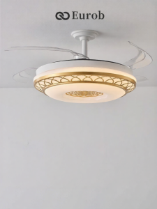 EUROB | Biomorphic Flowers Ceiling Fan Light for Home Living Room Bedroom Dining Room Inverter