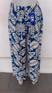 Ginza6 Plus Size High Waist Wide Leg Pants For Women Loose Fitting Comfortable Casual Pants Floral Printed 640#