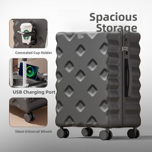 MIMANI | Large Capacity Travel Suitcase 24 Inch Password Lock Womens Fashion Hardshell Polyester Lining Winter Edition Universal For Men And Women