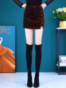 Caramel Corduroy A-Line Mini Skirt: A High-Waist Women's Fashion Must-Have