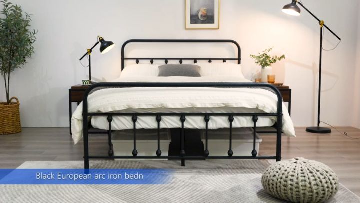 Double Metal Bed Frame Steel Bed Frame Bed Frame Queen Size Queen/King ...