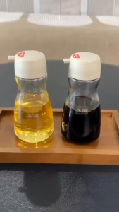 OVERSHOP 1pcs 110mL 190mL Japanese Style Small Glass Oil Pot No Drip Seasoning Bottle Soy Sauce Vinegar Condiment