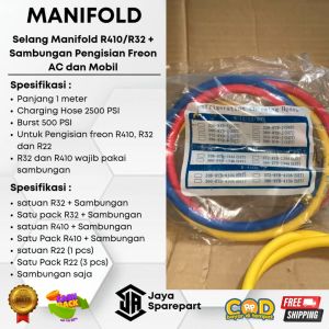 Selang Manifold R410/R32 Pengisian Freon AC dan Mobil