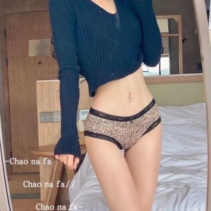 Quần Lót Nữ Hoạ Tiết Da Beo Viền Ren Mềm Mại Quyến Rũ