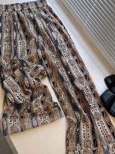 Summer New Retro Floral Print Casual Pants Womens Versatile Slimming Fashionable Trousers for Walking Straight Leg Trousers