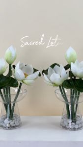 แจกันดอกบัวประดิษฐ์ ดอกบัวหลวงพร้อมแจกัน ดอกบัวบูชาพระ