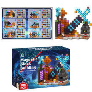 การศึกษา 3D ปริศนาแม่เหล็กบล็อกอาคาร DIY สามมิติบล็อก Montessori Magnetic Building Blocks คริสต์มาสของขวัญ