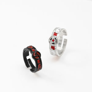 Anime Naruto Ring Akatsuki Itachi Sharingan Adjustable Metal Couple Ring Halloween Cosplay Accessory