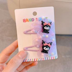 Adorable Purple Kuromi Hairpin Side Bun Clip for Girls Original Design Princeess Style Cartoon Hair Accessories by Yinmai