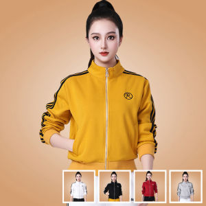 Long Sleeve Cotton Jacket Zipper Collar Performance Clothes for Women Square Dance Fitness Running Outfit Yang Li Ping New Style