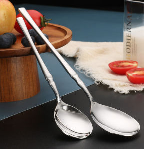 (SẴN HCM) Combo 2 MUỖNG ĂN CƠM cán dài INOX 304 DÀY DẶN - THÌA múc canh HÀN QUỐC bền đẹp thìa inox ăn phở - thìa muỗng INOX 304 Cao Cấp