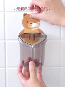 Cốc gấu đựng bàn chải kem đánh răng Cốc gấu dán tường siêu dính Ly Cốc dán tường hình gấu nâu đựng bàn chải kem đánh răng đồ dùng nhà tắm dán tường kệ đựng bàn chải hình gấu