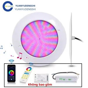 Đèn LED RGB Dưới Nước DC12V IP68 Đèn Hồ Bơi 18W 25W 35W Điều Khiển Bằng Ứng Dụng Di Động Đèn Đài Phun Nước Trang Trí Tiệc Hồ Bơi