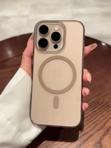 Desert Titanium Matte magnetic phone case for iPhone 16 Pro Max 11 12 13 14 15 Pro Max Plus translucent casing ultra thin cover