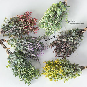 Eucalyptus Branch Artificial Green Plant Fake Flower Bouquet Home Decorative Placement DIY Floral Material Modern Minimalist Style Plastic